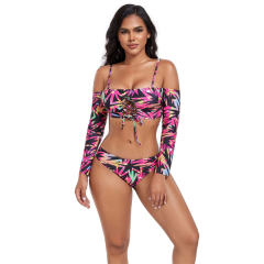 Women Long Sleeve Swimwear Female Swim Wear Low Waist Bathers PQ-JND2406