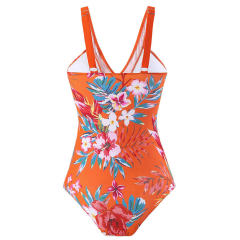 Wholesale Vintage One Piece Swimwear Retro Beachwear Floral Print Swimsuit PQ23239