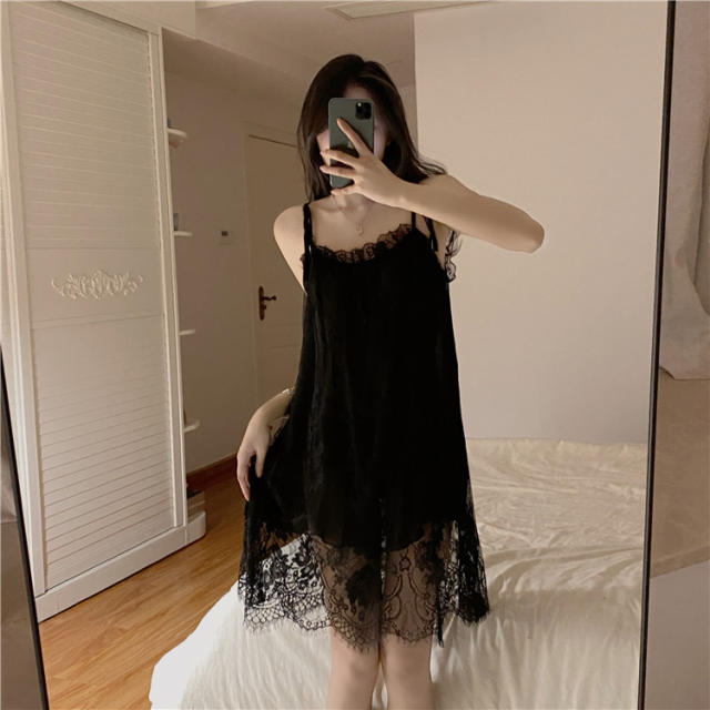 Women Wholesale Sleepwear Lace Babydoll Lingerie Sexy Night Dress PQ565