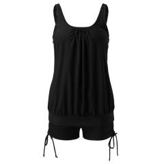 Loose Lantern Tankini Set For Women  Solid Color Plus Size Swimwear PQ2412