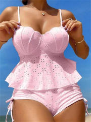 Wholesale Women Shell Bikinis Push Up Swimwear Sexy Tankini Set PQ-D1