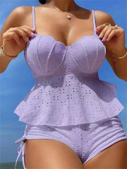 Wholesale Women Shell Bikinis Push Up Swimwear Sexy Tankini Set PQ-D1