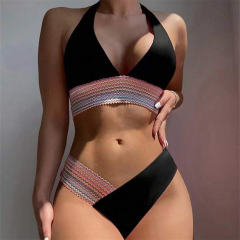Wholesale Women Color-blocking Bikinis Push Up Swimwear Sexy Beachwear PQ2402