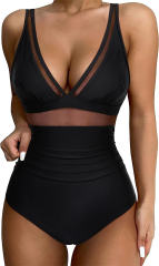 V-neck Monokini Beachwear Swimsuit Vintage Bathing Suit Bathers Beach Wear PQ2411