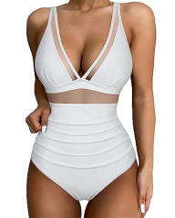V-neck Monokini Beachwear Swimsuit Vintage Bathing Suit Bathers Beach Wear PQ2411