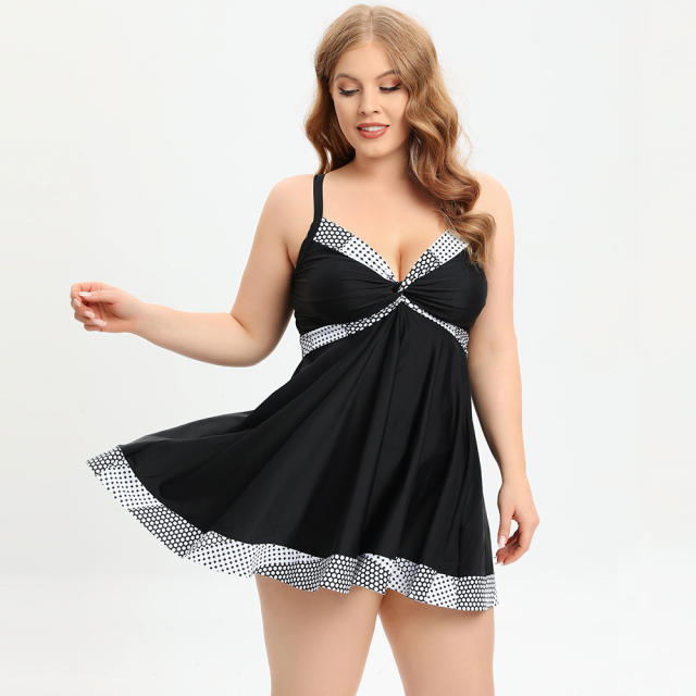 Woman Vintage Beachwear Wholesale Polka Dot Swimming Dresses PQ-GM2301