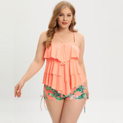 Plus Size Ruffle Tankini Women Vintage Oversize Swimsuit PQ-GM231913