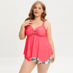 Plus Size Floral Print Tankini Women Vintage Oversize Swimsuit PQ-GM2323