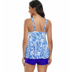 Floral Print Tankini Set Women Swimwear Vintage Wholesale Swimsuit PQ-GM24061