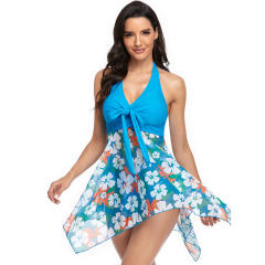 Wholesale Floral Swimming Dress Woman Vintage Beachwear Swimwear PQ-YDA20102