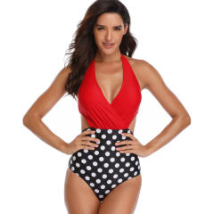 Wholesale Monokini One Piece Swimsuit Vintage V-neck Beachwear PQ-YDA19010