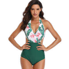 Wholesale Monokini One Piece Swimsuit Vintage V-neck Beachwear PQ-YDA19010