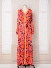Dubai Printing Evening Dresses Muslim Cocktail Dress For Women PQ-MT088