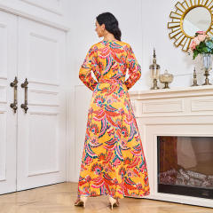 Dubai Printing Evening Dresses Muslim Cocktail Dress For Women PQ-MT088