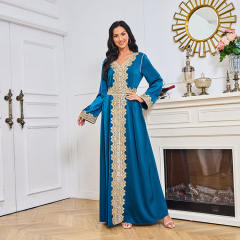 Dubai Embroidered Evening Dresses Muslim Cocktail Dress For Women PQ-MT096