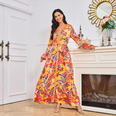 Dubai Printing Evening Dresses Muslim Cocktail Dress For Women PQ-MT088