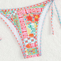 Wholesale Women Digital Print Triangle Bikinis Female Swimwear PQ2339