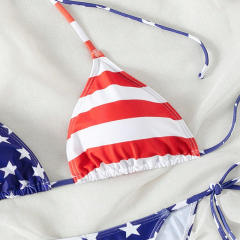 Star Spangled Banner Bikinis Wholesale US Flag Triangle Swimwear P9187