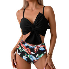 Push Up Bikinis Wholesale Women Floral Tie Swimwear PQ2410