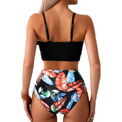 Push Up Bikinis Wholesale Women Floral Tie Swimwear PQ2410