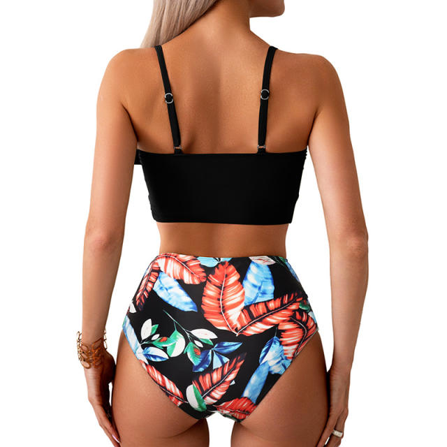 Push Up Bikinis Wholesale Women Floral Tie Swimwear PQ2410