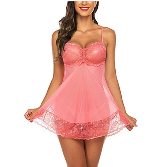 Women Wholesale Babydoll Lingerie Lace Sleepwear Sexy Night Dress PQ5132