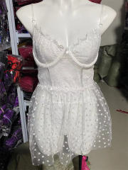 Women Lace Babydoll Lingerie Wholesale Sleepwear Sexy Night Dress PQ5217