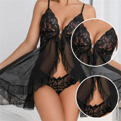 Wholesale Valentine Babydoll Lingerie Lace Sleepwear For Women PQ5220