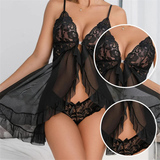 Wholesale Valentine Babydoll Lingerie Lace Sleepwear For Women PQ5220