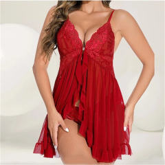 Wholesale Valentine Babydoll Lingerie Lace Sleepwear For Women PQ5220