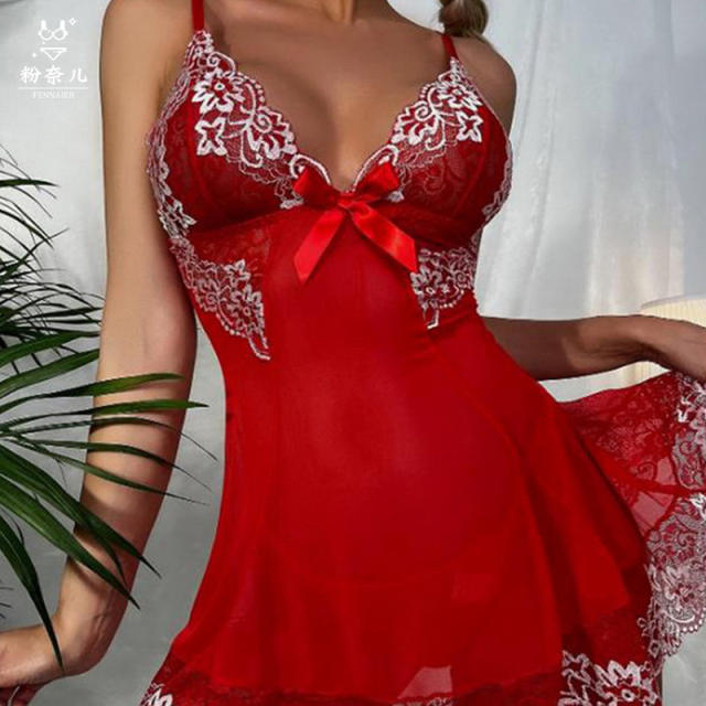 Lace Valentine Sleepwear Wholesale Babydoll Lingerie For Women PQ5041