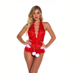 Merry Christmas Lingerie For Women Wholesale Santa Claus Bodysuit PQ2125