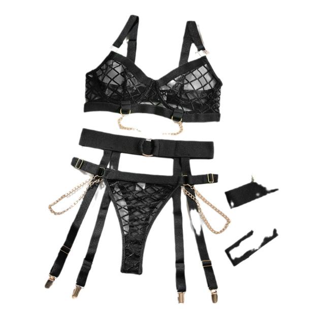 Red Sexy Valentine Lingerie For Women Mesh Bra Sets PQ1720