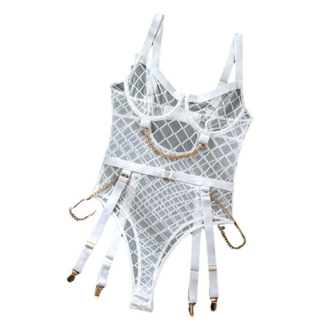 Women Sexy Mesh Teddy Lingerie Wholesale Lace Underwear PQ2118