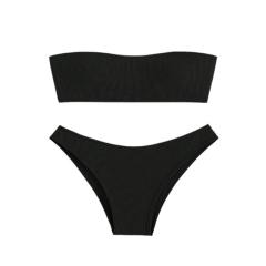 Solid Color Bandeau Bikinis Wholesale Women Swimwear PQ1508