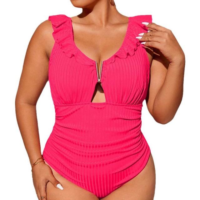 Vintage One-Piece Swimsuits Woman Plus Size Swimwear Retro Beachwear PQ23171