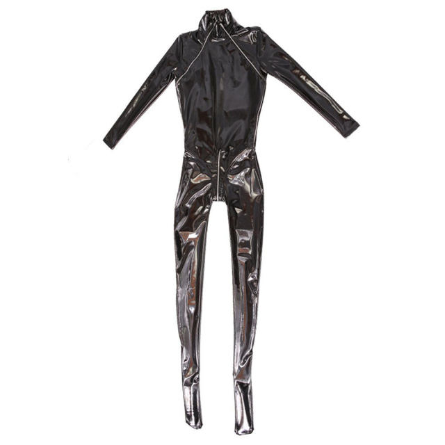 Woman Wetlook Latex Ammonia Jumpsuit Wholesale PU Catsuit PQ-GQ31