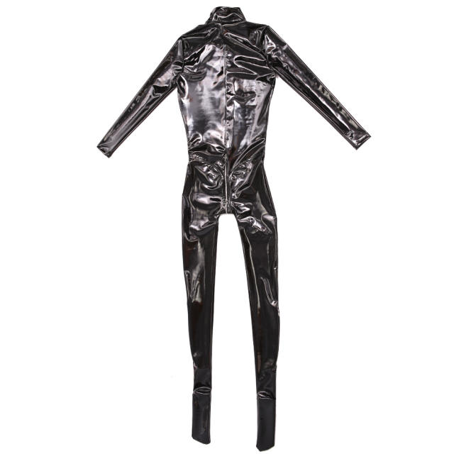 Woman Wetlook Latex Ammonia Jumpsuit Wholesale PU Catsuit PQ-GQ31