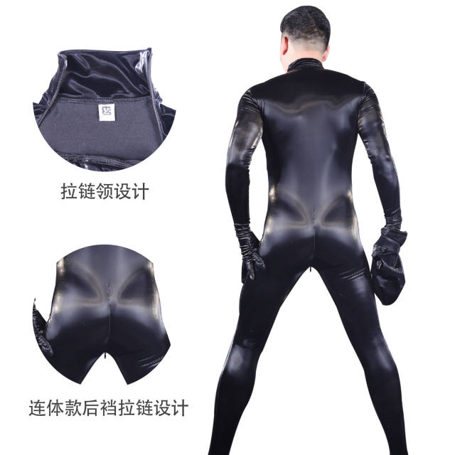 Men Oli Latex Ammonia Catsuit Wholesale PU Fetish Jumpsuit PQ-B23
