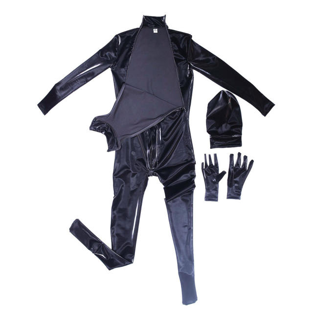Men Oli Latex Ammonia Catsuit Wholesale PU Fetish Jumpsuit PQ-B23