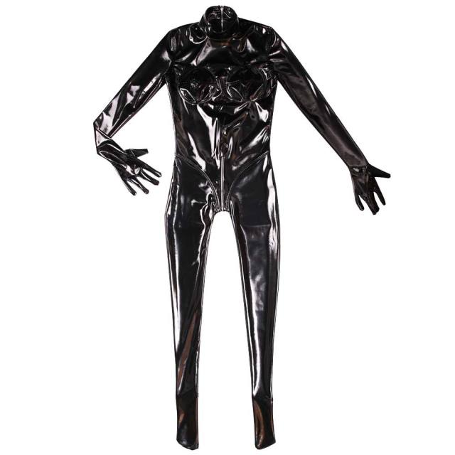 Woman Wetlook Latex Ammonia Catsuit Wholesale PU Jumpsuit PQ-GQ28