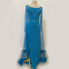 Halloween Elsa Costume  Frozen Cosplay Fancy Dress Snow Princess Uniform PQ6548