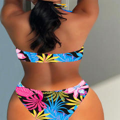 Wholesale Floral Print Bikinis For Women Low Waist Halter Swimwear PQ231365
