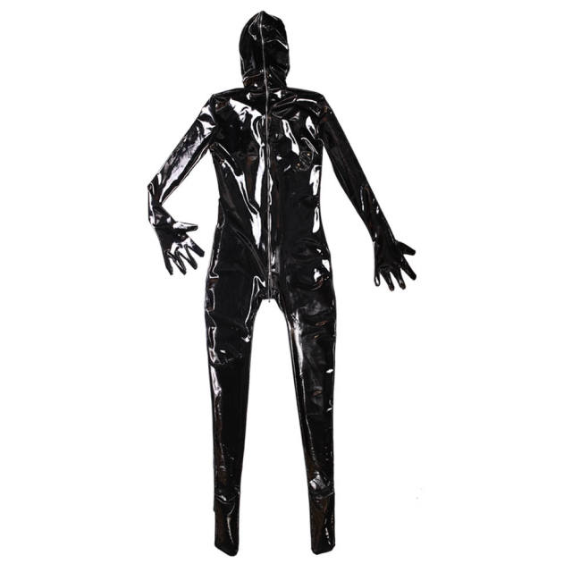 Latex Ammonia Jumpsuit For Woman Wetlook Rubber Catsuit Fetish Wear PQ-B21
