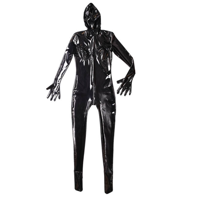 Latex Ammonia Jumpsuit For Woman Wetlook Rubber Catsuit Fetish Wear PQ-B21