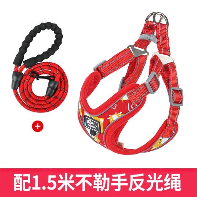 Medium-Large Dog Vest Traction Rope Dog Leash Chest Harness PQ-DZ001