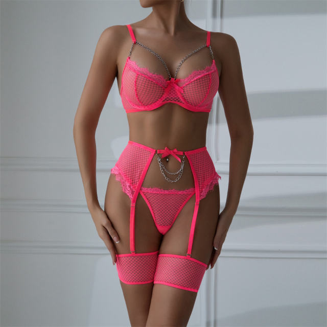 Sexy Eyelash Lace Lingerie For Women Wholesale Bra Sets PQ3617