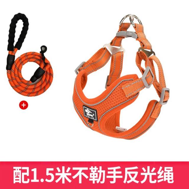 Medium-Large Dog Vest Traction Rope Dog Leash Chest Harness PQ-DZ001