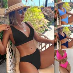 Brazilian Bikini Womens Solid Color Swimwear Beach Equipment Swimming Suit PQ-C128