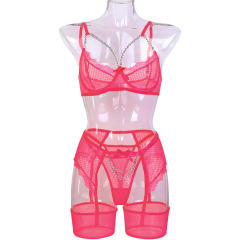 Sexy Eyelash Lace Lingerie For Women Wholesale Bra Sets PQ3617